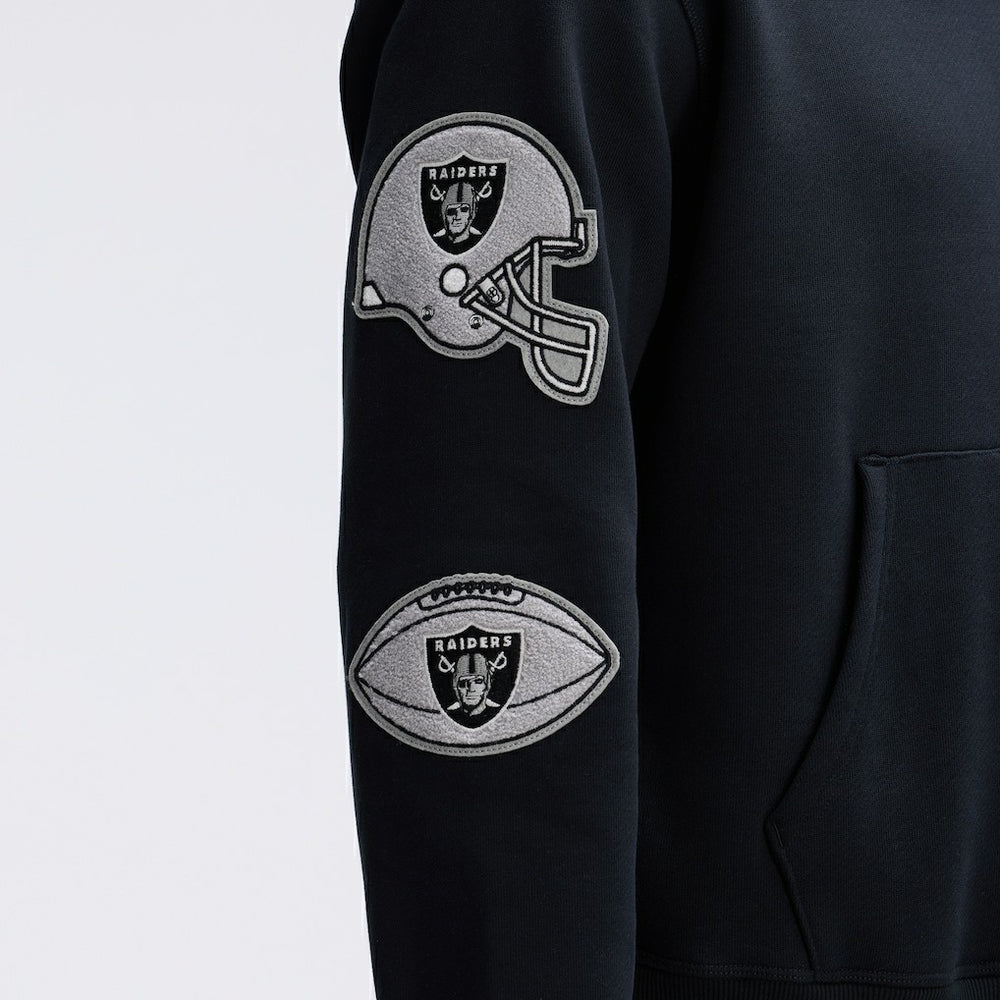Las Vegas Raiders IconicFleece Letterman Hoodie - Black on sale