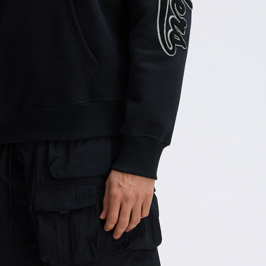 Las Vegas Raiders IconicFleece Letterman Hoodie - Black on sale