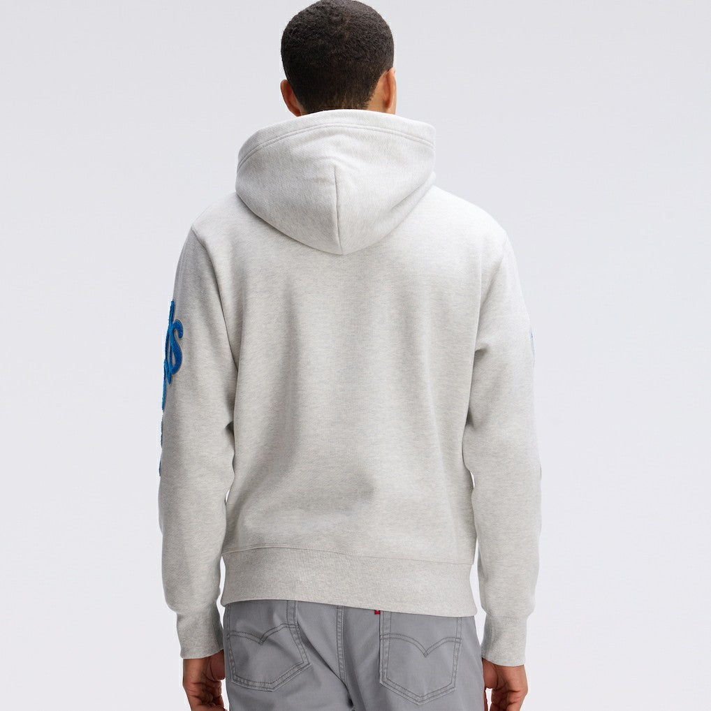Detroit Lions IconicFleece Letterman Hoodie - Heather Gray sale