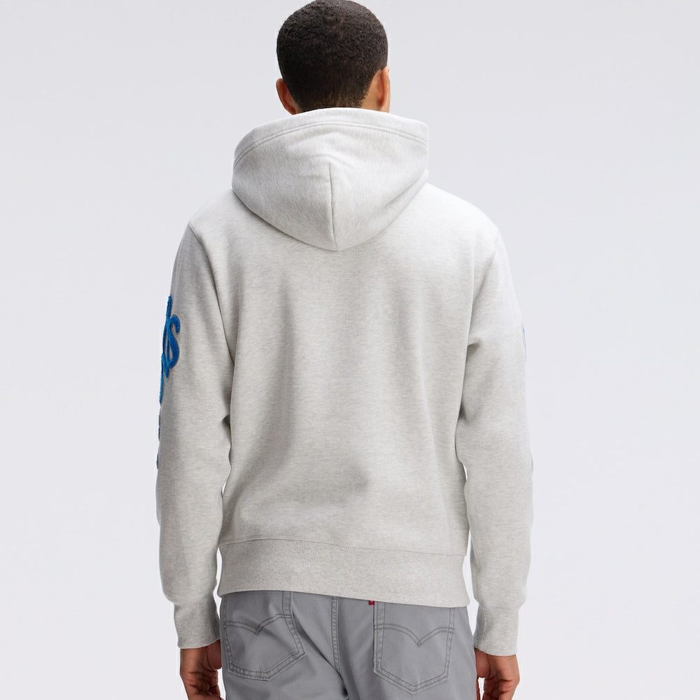 Detroit Lions IconicFleece Letterman Hoodie - Heather Gray sale