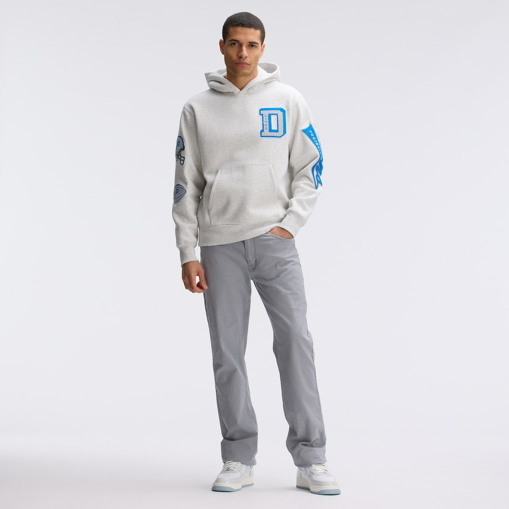 Detroit Lions IconicFleece Letterman Hoodie - Heather Gray sale