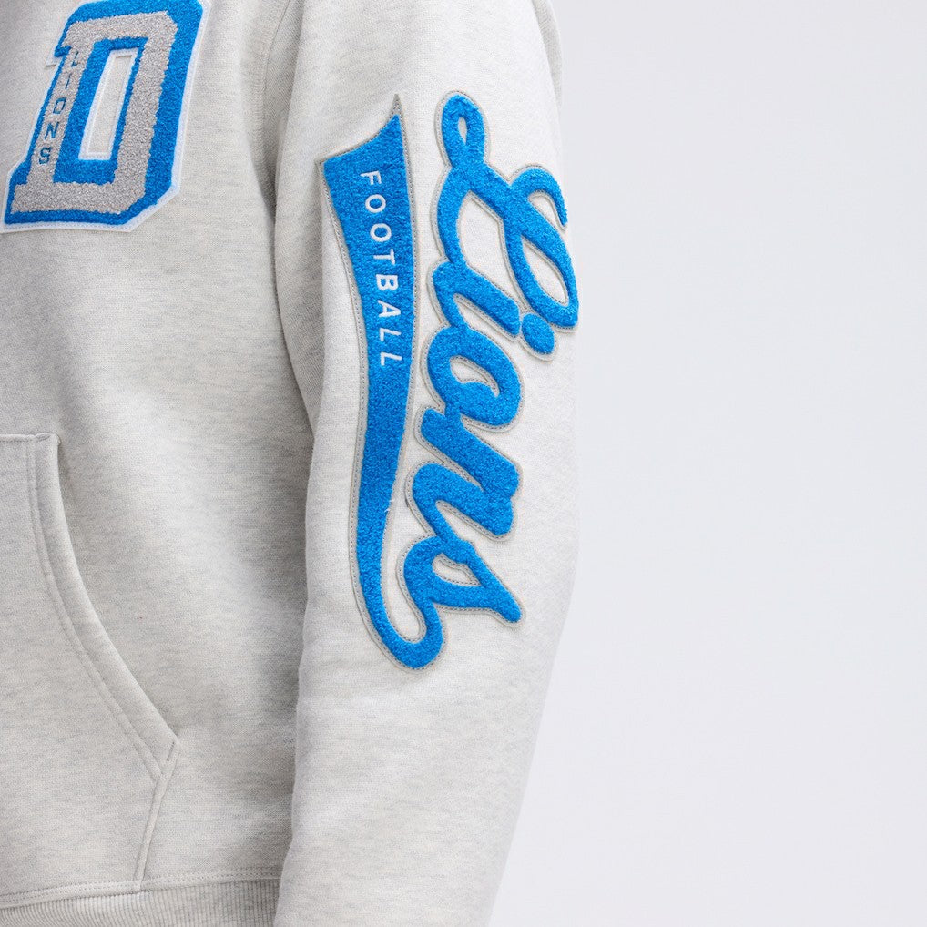 Detroit Lions IconicFleece Letterman Hoodie - Heather Gray sale