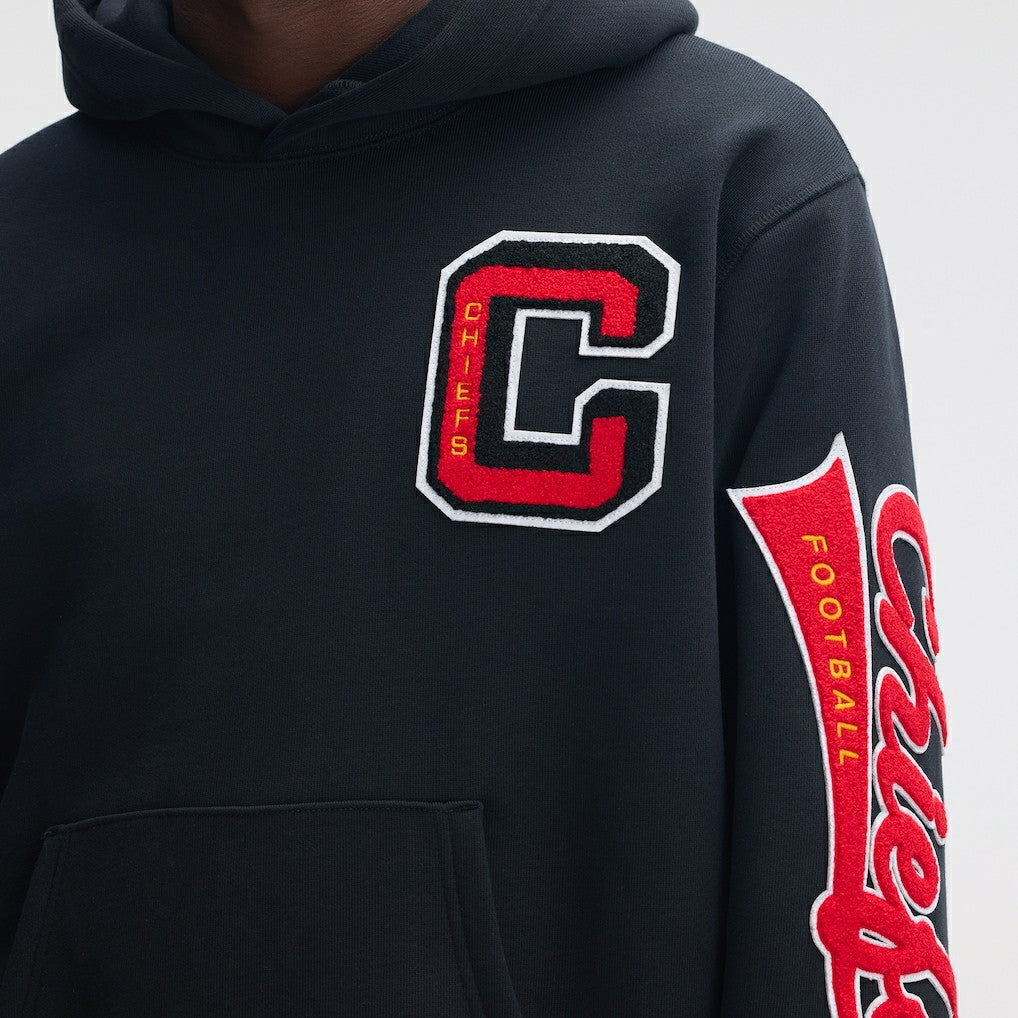 Kansas City Chiefs IconicFleece Letterman Hoodie - Black outlet