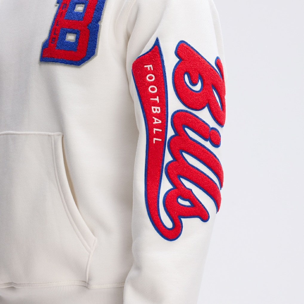 Buffalo Bills IconicFleece Letterman Hoodie - Oatmeal for sale