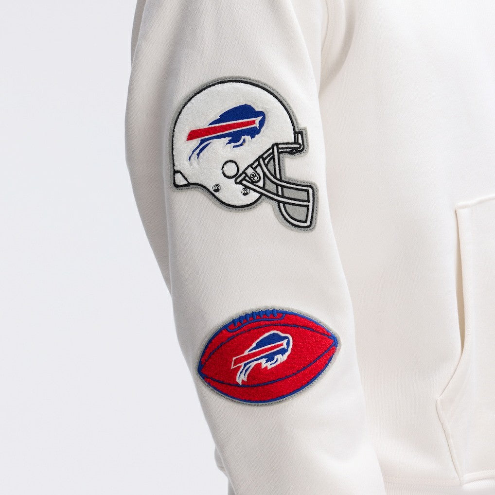 Buffalo Bills IconicFleece Letterman Hoodie - Oatmeal for sale