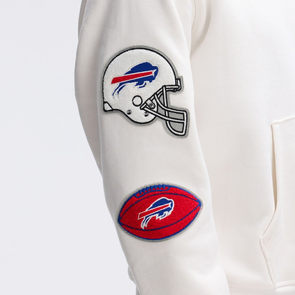 Buffalo Bills IconicFleece Letterman Hoodie - Oatmeal for sale
