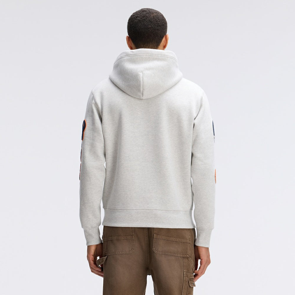 Chicago Bears IconicFleece Letterman Hoodie - Heather Gray cheap