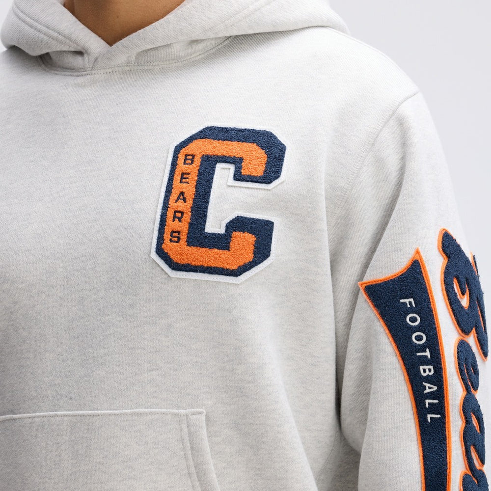 Chicago Bears IconicFleece Letterman Hoodie - Heather Gray cheap