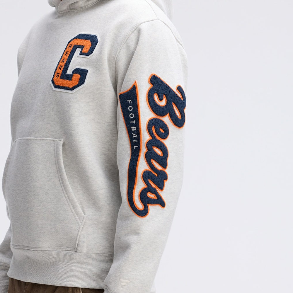 Chicago Bears IconicFleece Letterman Hoodie - Heather Gray cheap