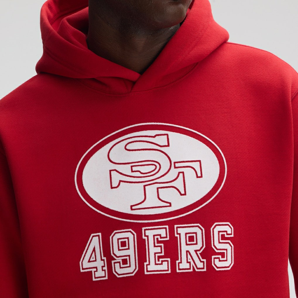 San Francisco 49ers IconicFleece Flocked Hoodie - Scarlet for sale
