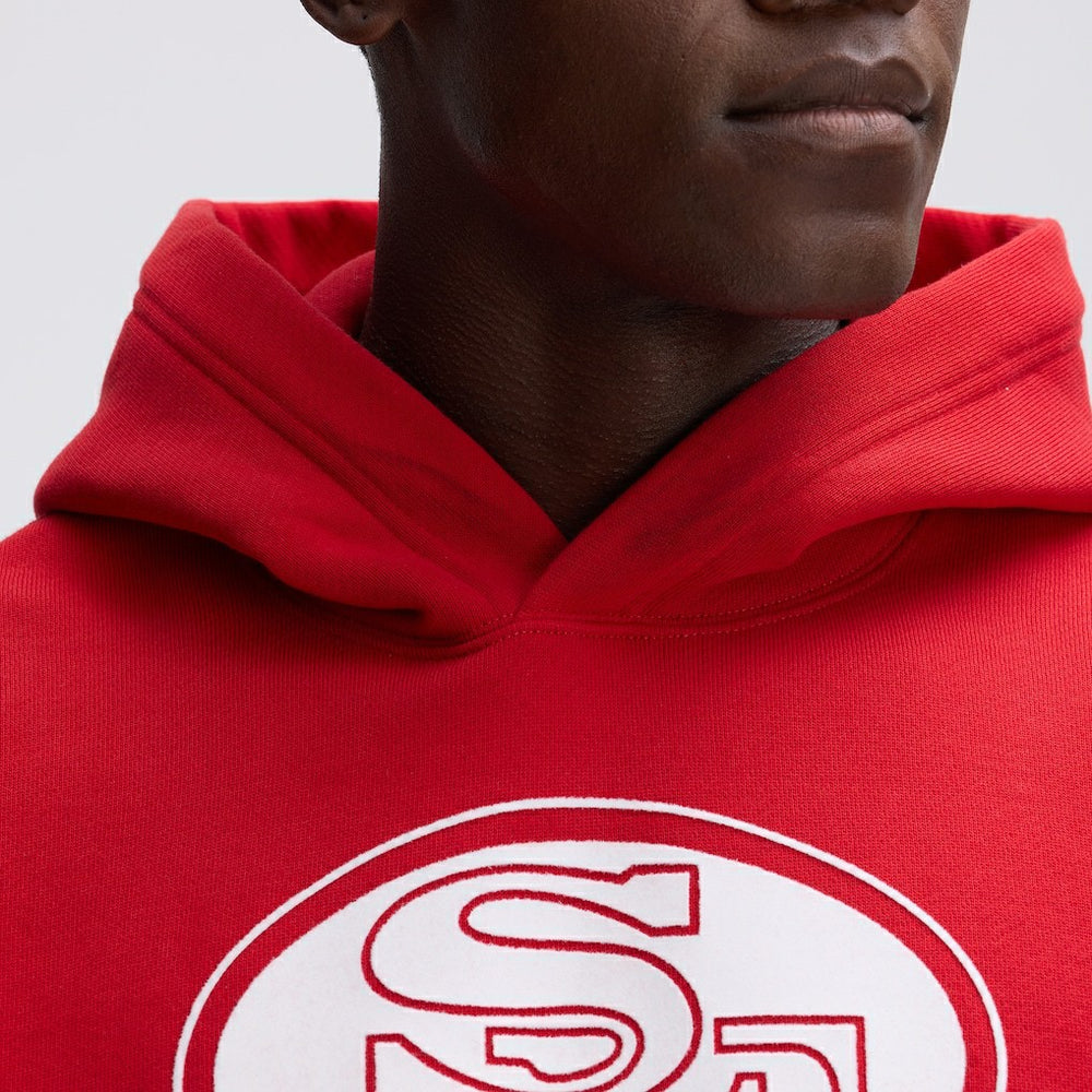 San Francisco 49ers IconicFleece Flocked Hoodie - Scarlet for sale