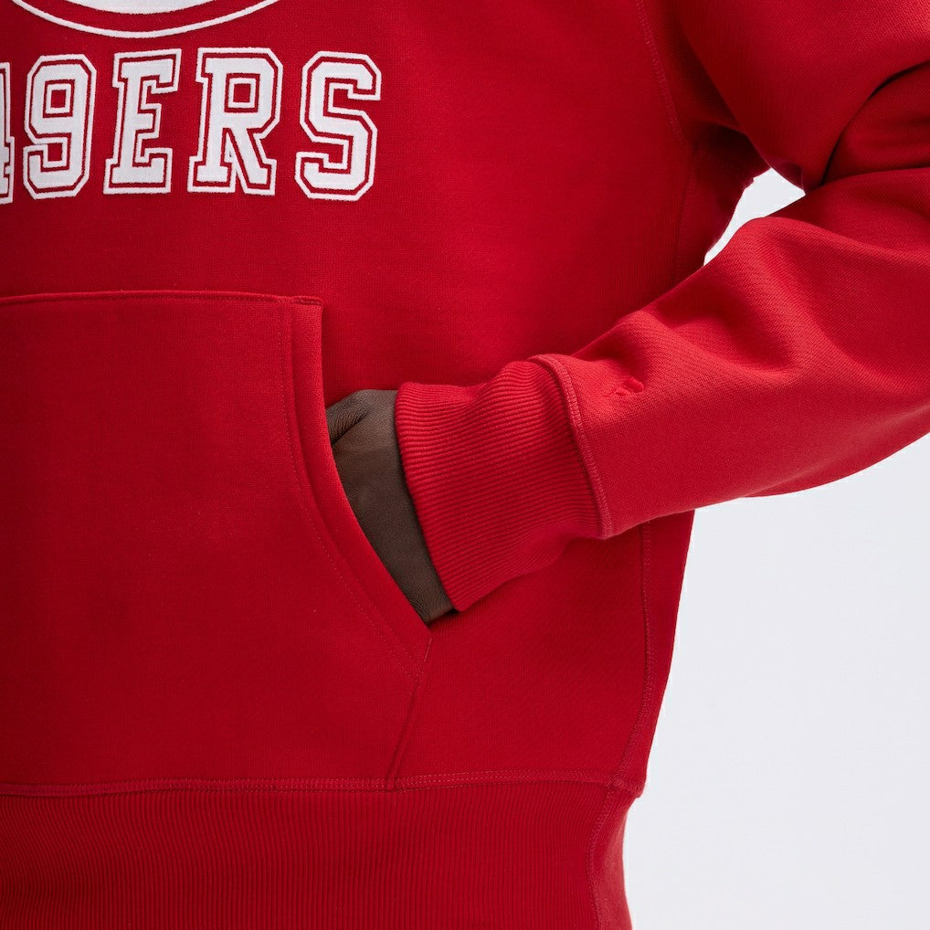 San Francisco 49ers IconicFleece Flocked Hoodie - Scarlet for sale
