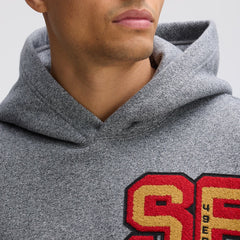 San Francisco 49ers IconicFleece Letterman Hoodie - Athletic Heather Gray for sale