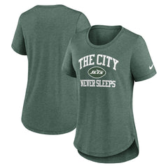 New York Jets Women's The City Never Sleeps Tri-Blend T-Shirt - Heather Green on sale