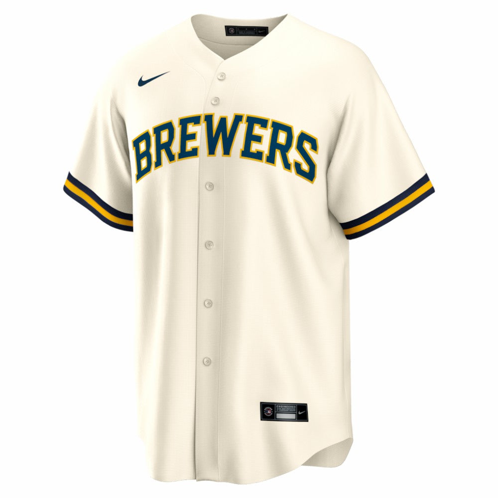 Bob Uecker Milwaukee Brewers Home Retired Player Replica Jersey Cream