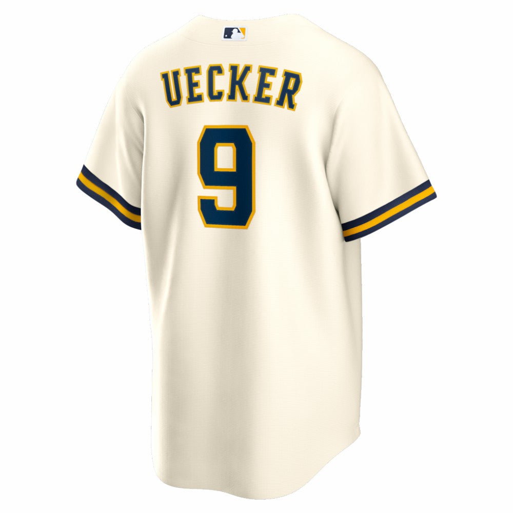 Bob Uecker Milwaukee Brewers Home Retired Player Replica Jersey Cream