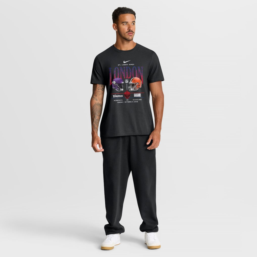 Minnesota Vikings vs. Cleveland Browns International Games London 2025 T-Shirt - Black outlet