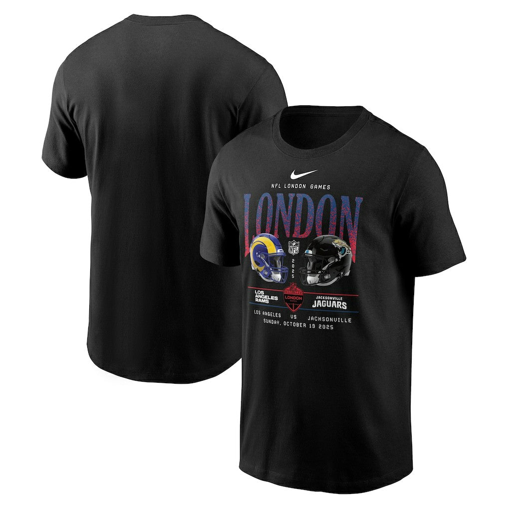 Los Angeles Rams vs. Jacksonville Jaguars International Games London 2025 T-Shirt - Black for sale