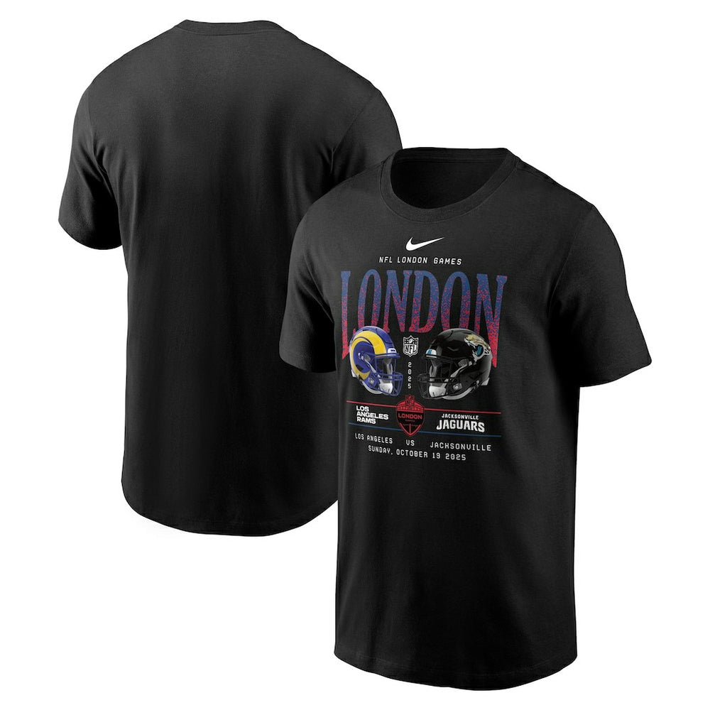 Los Angeles Rams vs. Jacksonville Jaguars International Games London 2025 T-Shirt - Black for sale