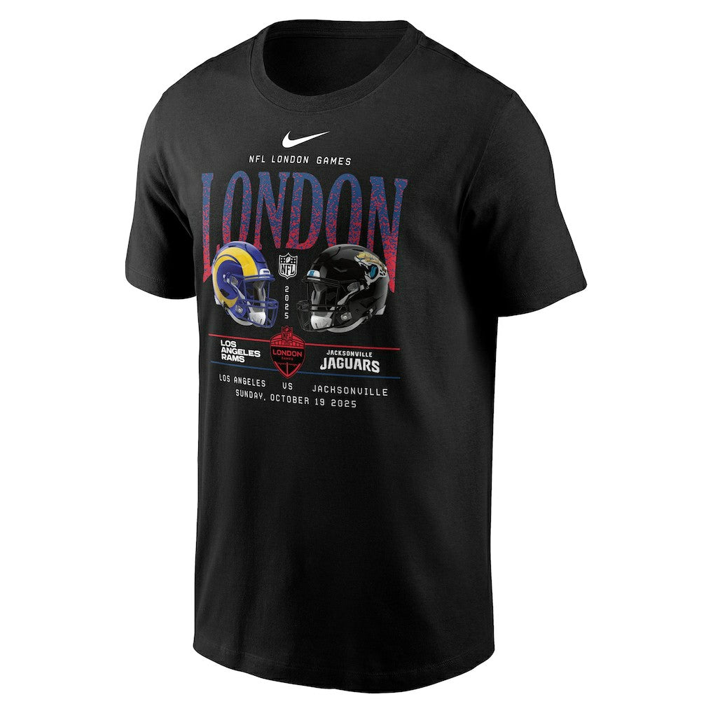 Los Angeles Rams vs. Jacksonville Jaguars International Games London 2025 T-Shirt - Black for sale