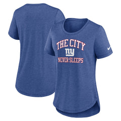 New York Giants Women's The City Never Sleeps Tri-Blend T-Shirt - Heather Blue online