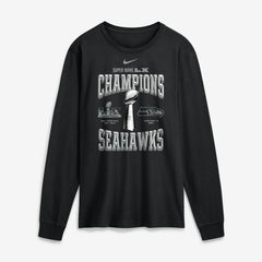 Seattle Seahawks Super Bowl LX Champions Locker Room Trophy Collection Long Sleeve T-Shirt - Black on sale