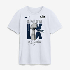 Seattle Seahawks Super Bowl LX Champions Lombardi Trophy T-Shirt - White cheap