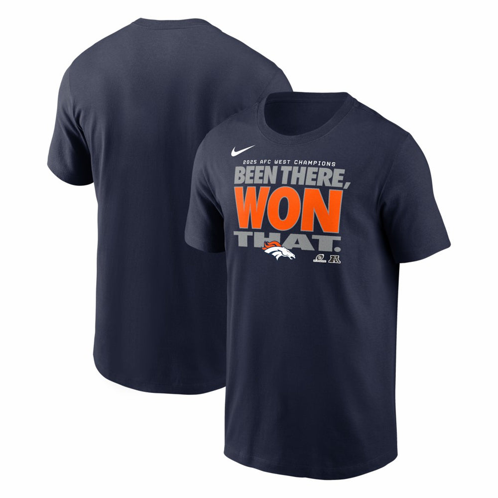 Denver Broncos 2025 AFC West Division Champions Locker Room Trophy Collection T-Shirt - Navy discount