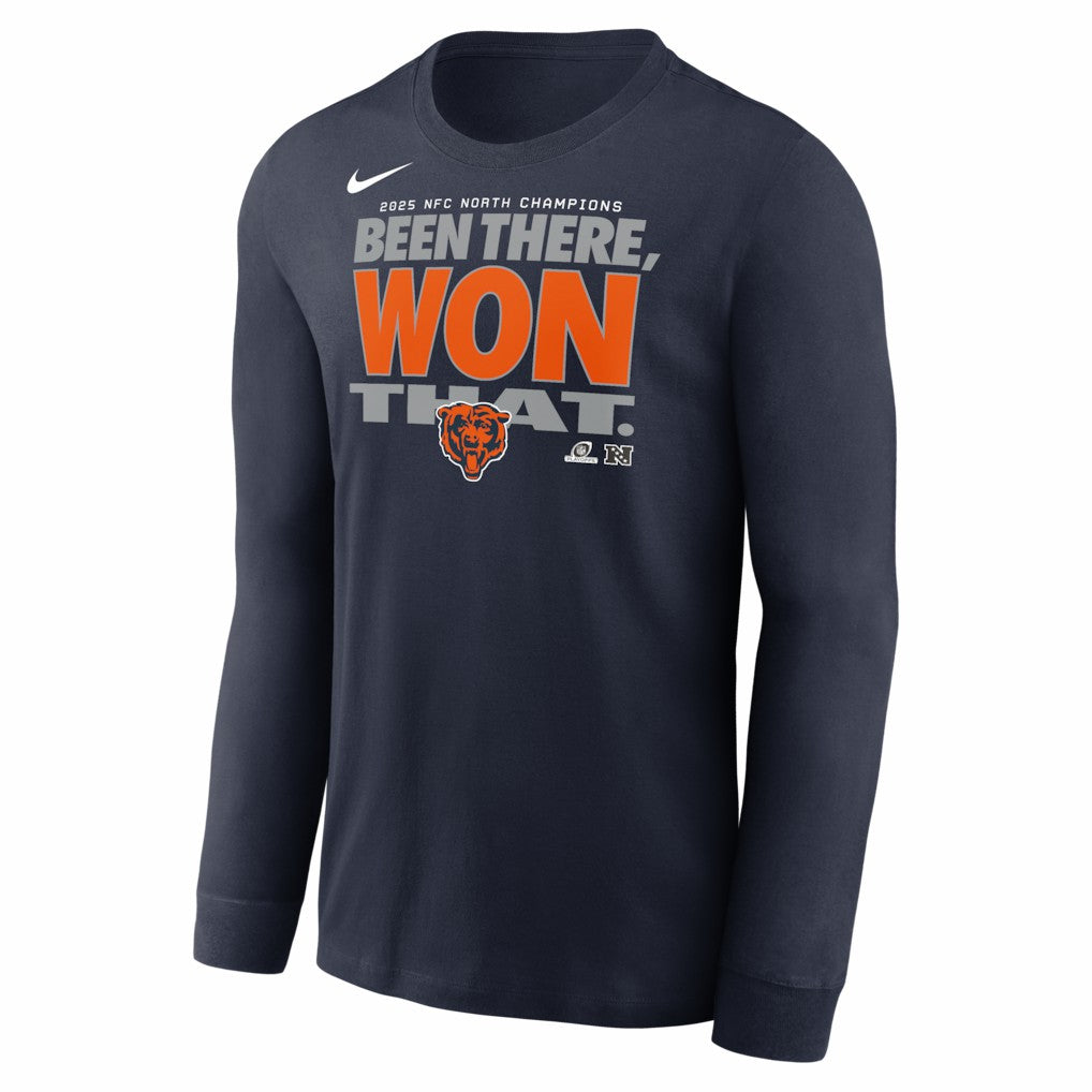 Chicago Bears 2025 NFC North Division Champions Locker Room Trophy Collection Long Sleeve T-Shirt - Navy online