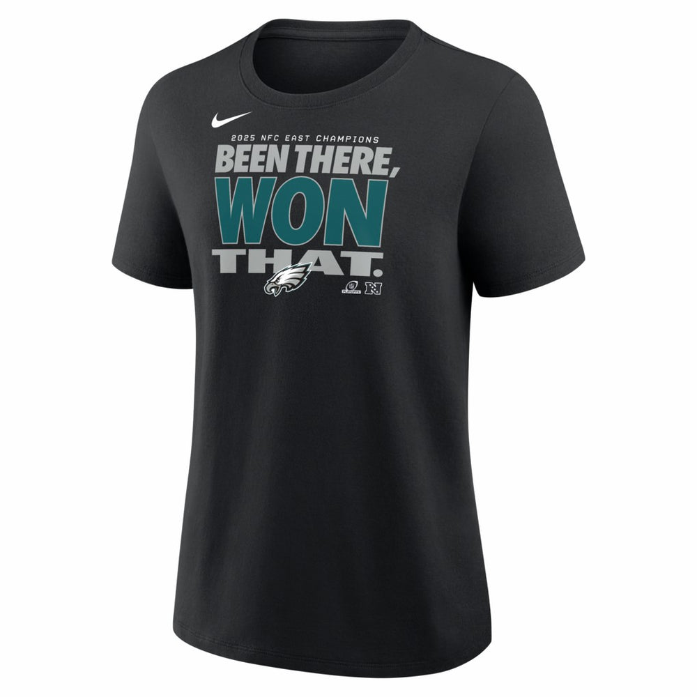 Philadelphia Eagles Women's 2025 NFC East Division Champions Locker Room Trophy Collection T-Shirt - Black sale