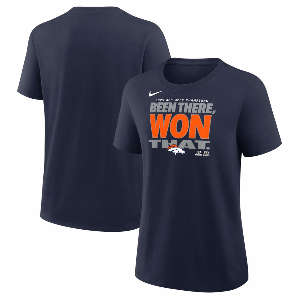 Denver Broncos Women's 2025 AFC West Division Champions Locker Room Trophy Collection T-Shirt - Navy cheap