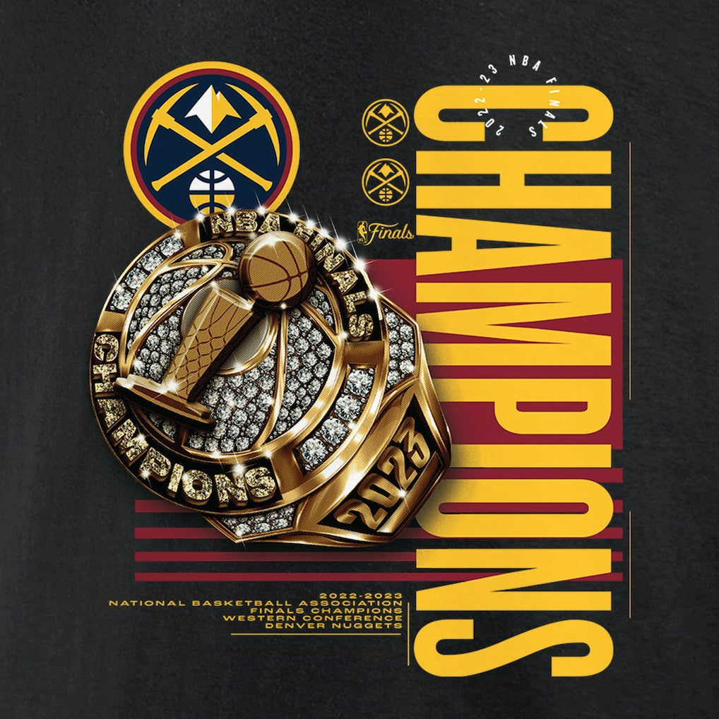 Denver Nuggets 2023 NBA Finals Champions Slam Bling Ring T-Shirt - Black outlet