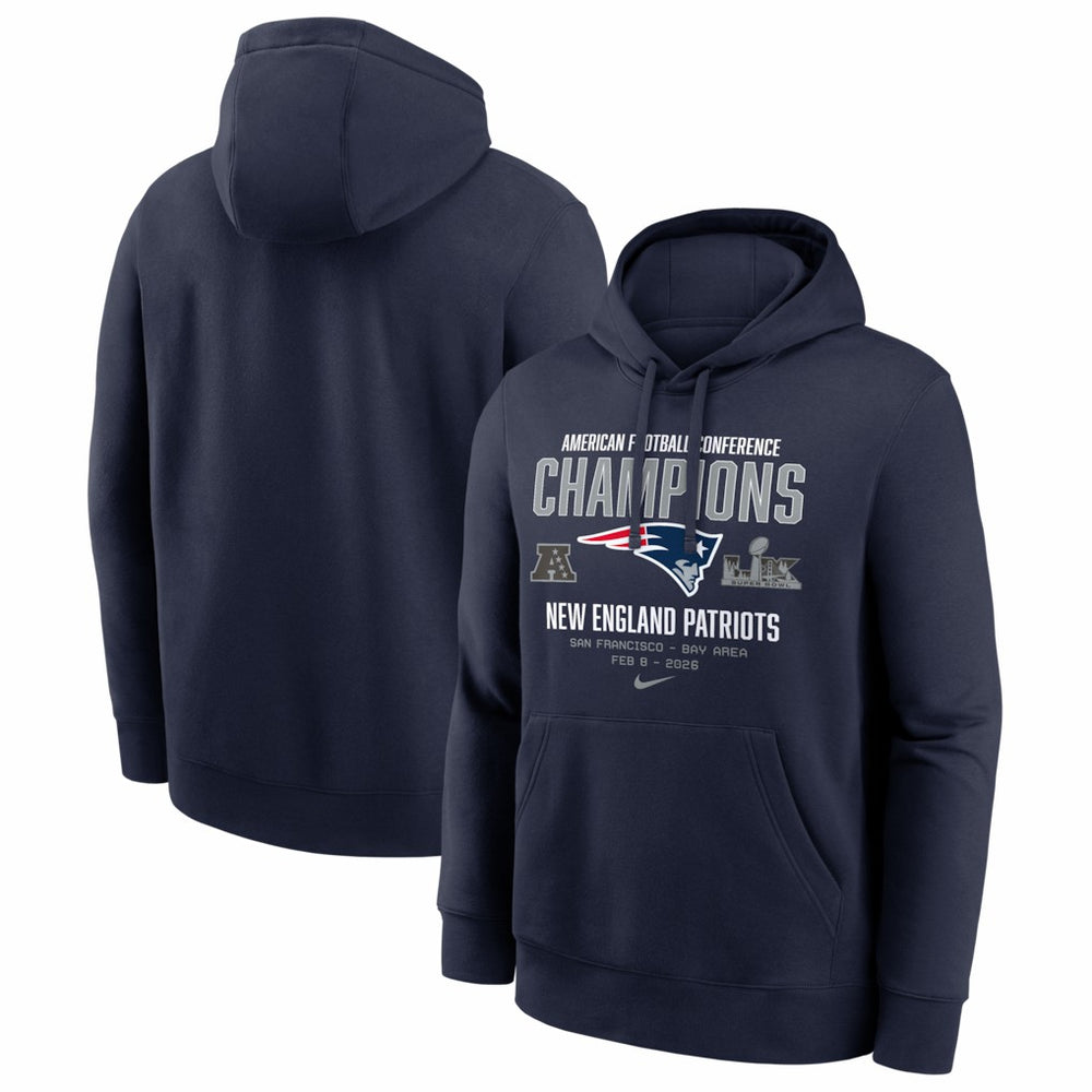 New England Patriots 2025 AFC Champions Team Nation Hoodie - Navy for sale