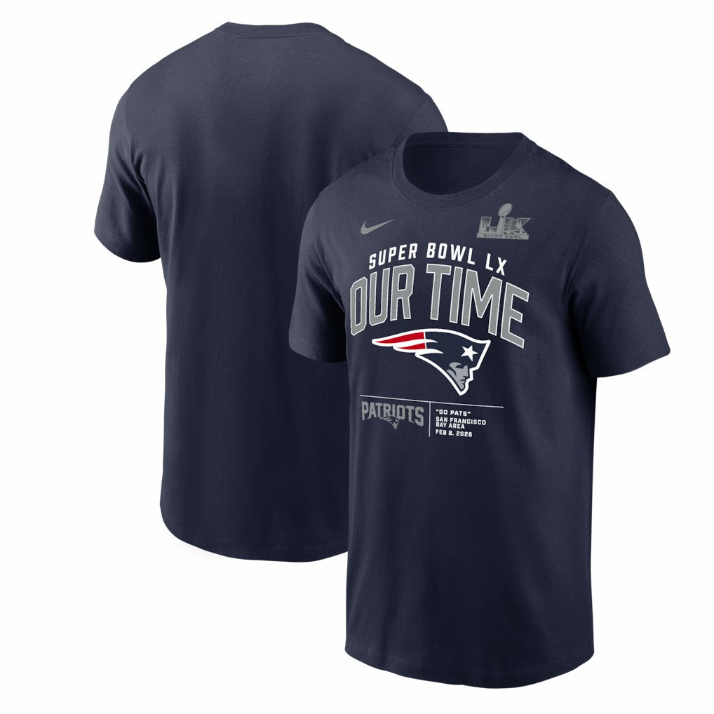 New England Patriots Super Bowl LX Clear Sign T-Shirt - Navy cheap