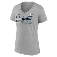 New England Patriots Women's Super Bowl LX Roster V-Neck T-Shirt - Heather Gray sale