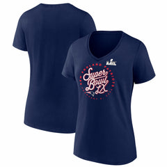 New England Patriots Women's Super Bowl LX Cheer Section V-Neck T-Shirt - Navy cheap