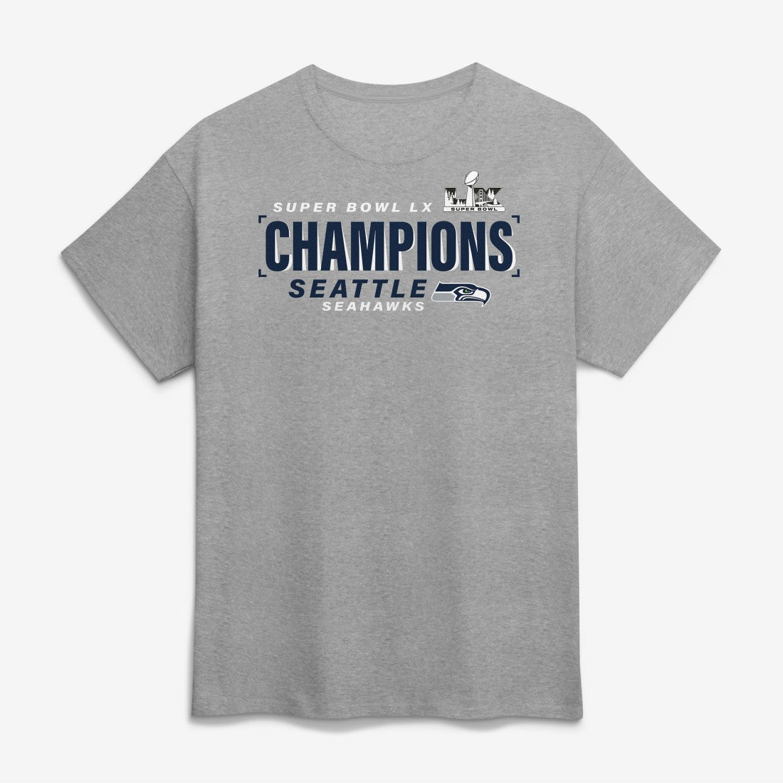 Seattle Seahawks Super Bowl LX Champions Counting Points Score T-Shirt - Steel discount