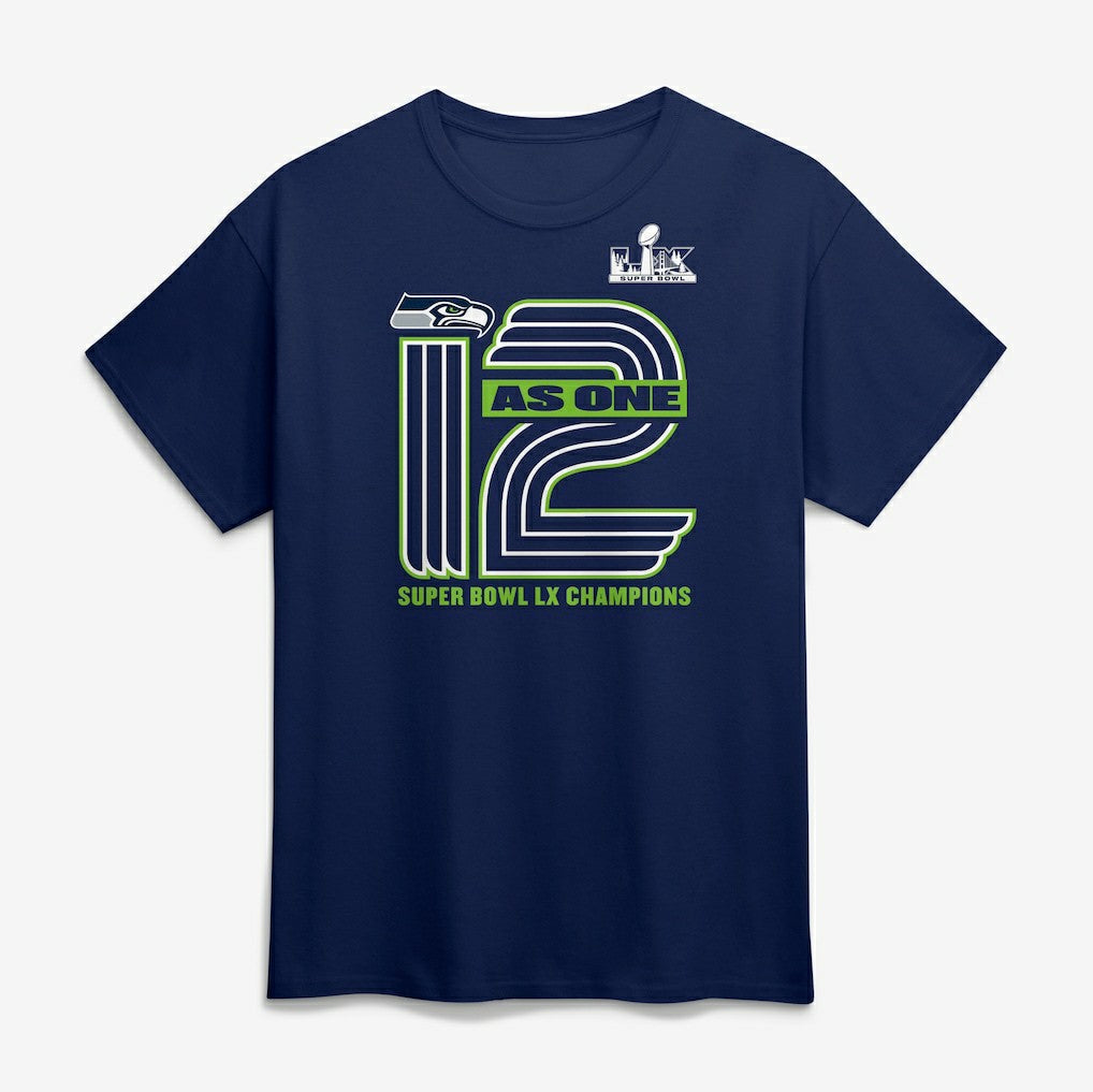 Seattle Seahawks Super Bowl LX Champions Hometown On Top T-Shirt - College Navy discount