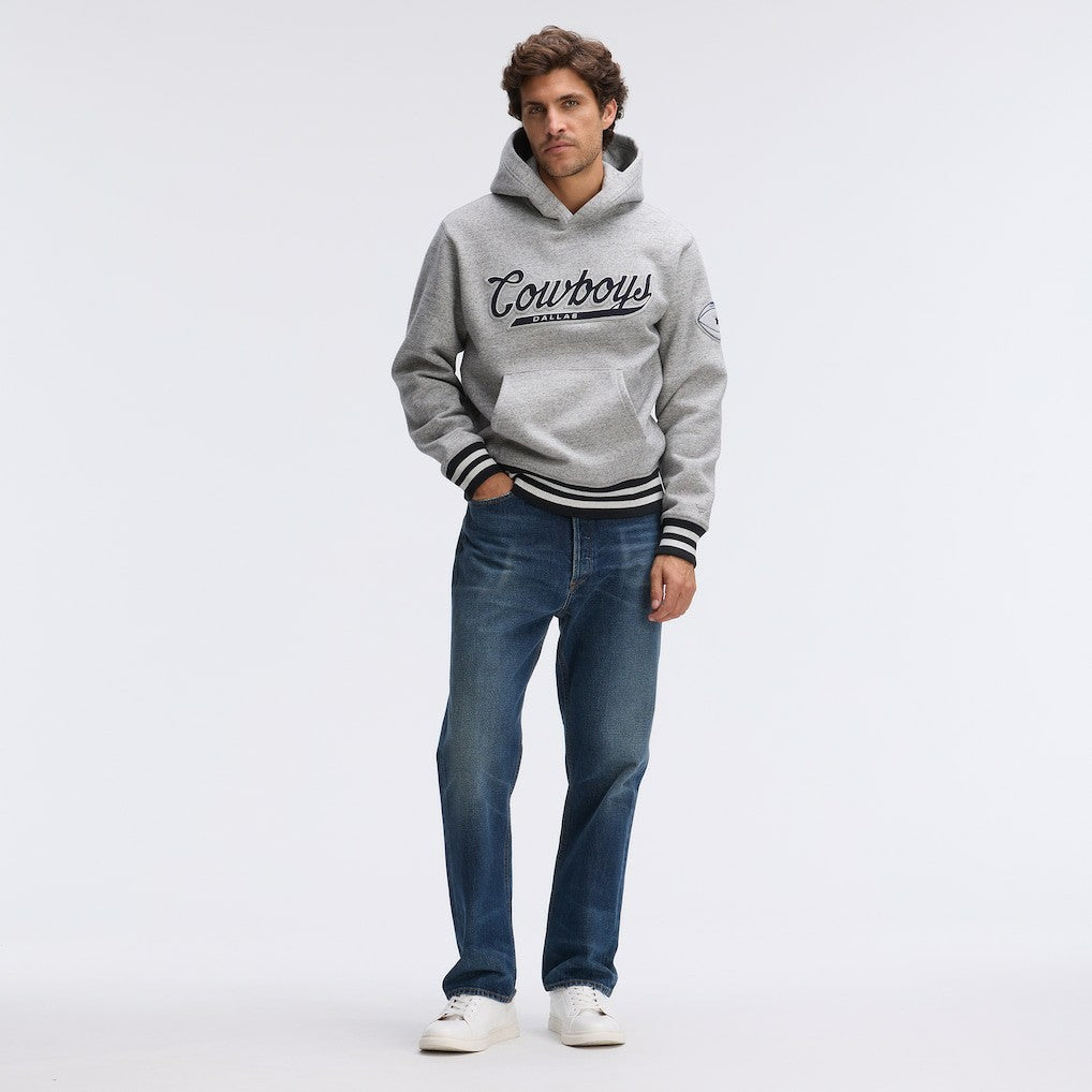 Dallas Cowboys IconicFleece Tipped Hoodie - Heather Gray on sale