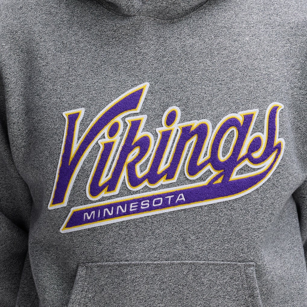 Minnesota Vikings IconicFleece Tipped Hoodie - Athletic Heather Gray on sale