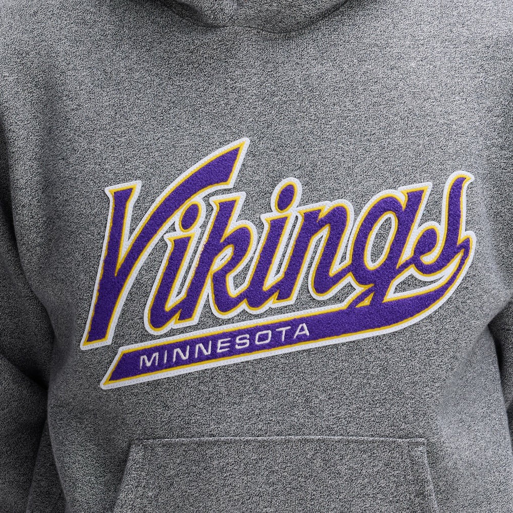 Minnesota Vikings IconicFleece Tipped Hoodie - Athletic Heather Gray on sale
