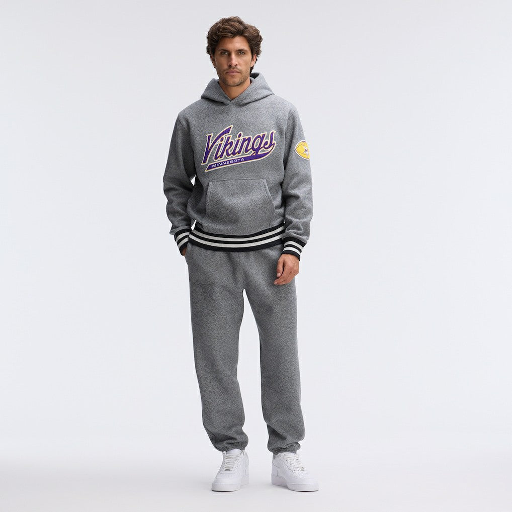 Minnesota Vikings IconicFleece Tipped Hoodie - Athletic Heather Gray on sale