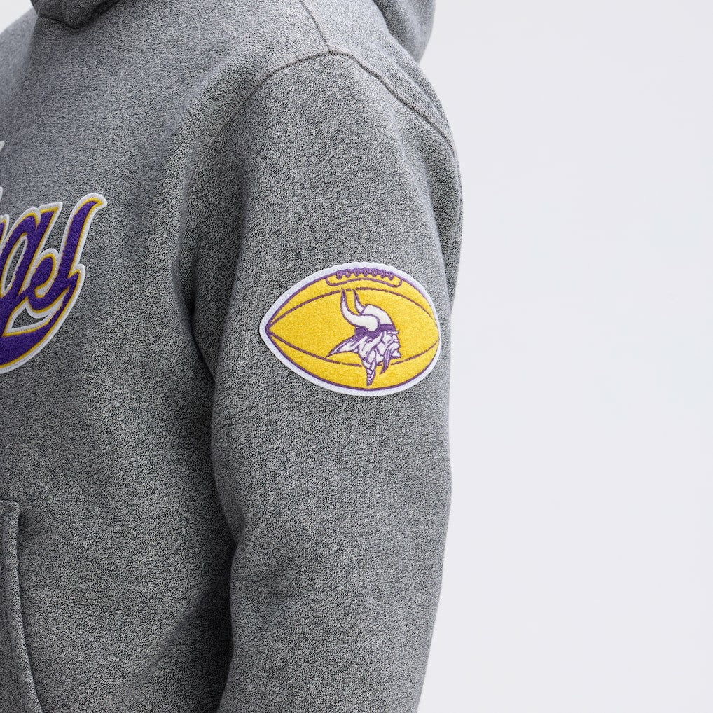 Minnesota Vikings IconicFleece Tipped Hoodie - Athletic Heather Gray on sale