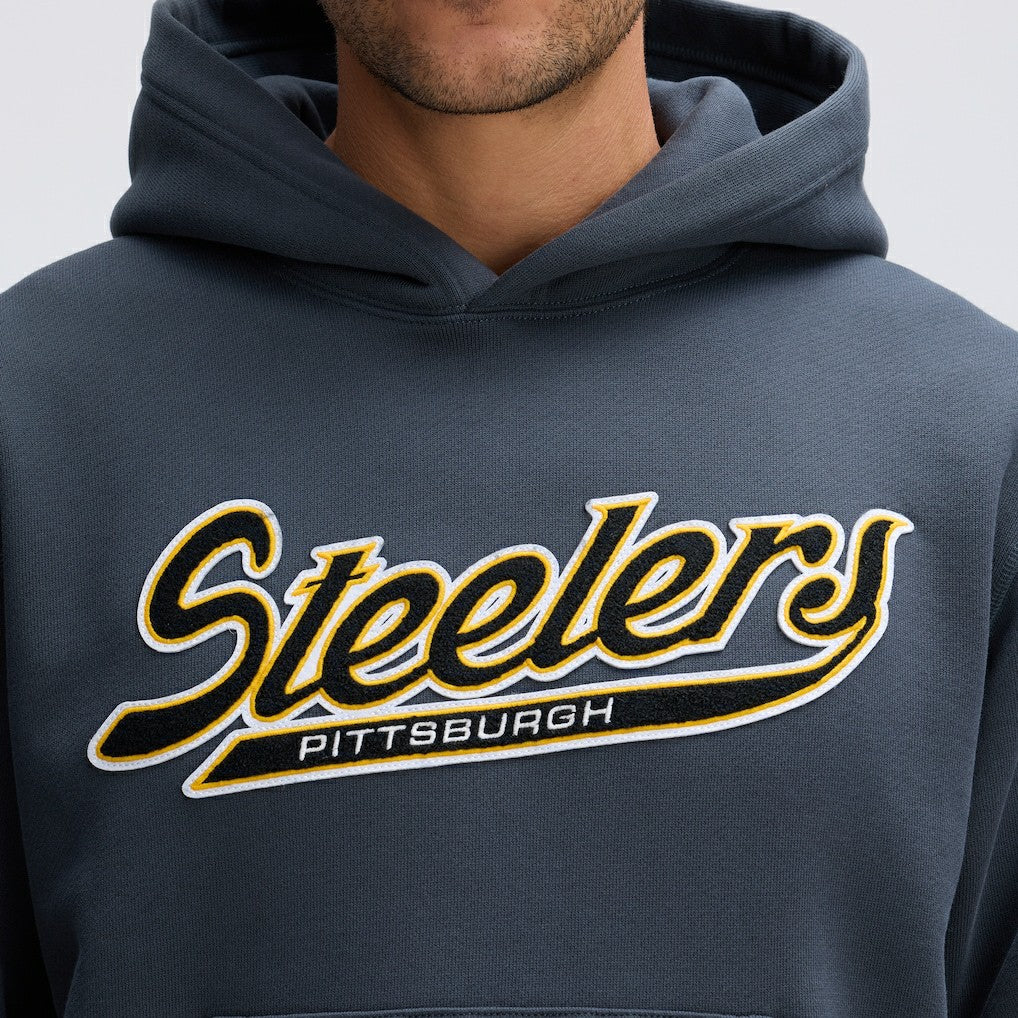 Pittsburgh Steelers IconicFleece Tipped Hoodie - Charcoal discount