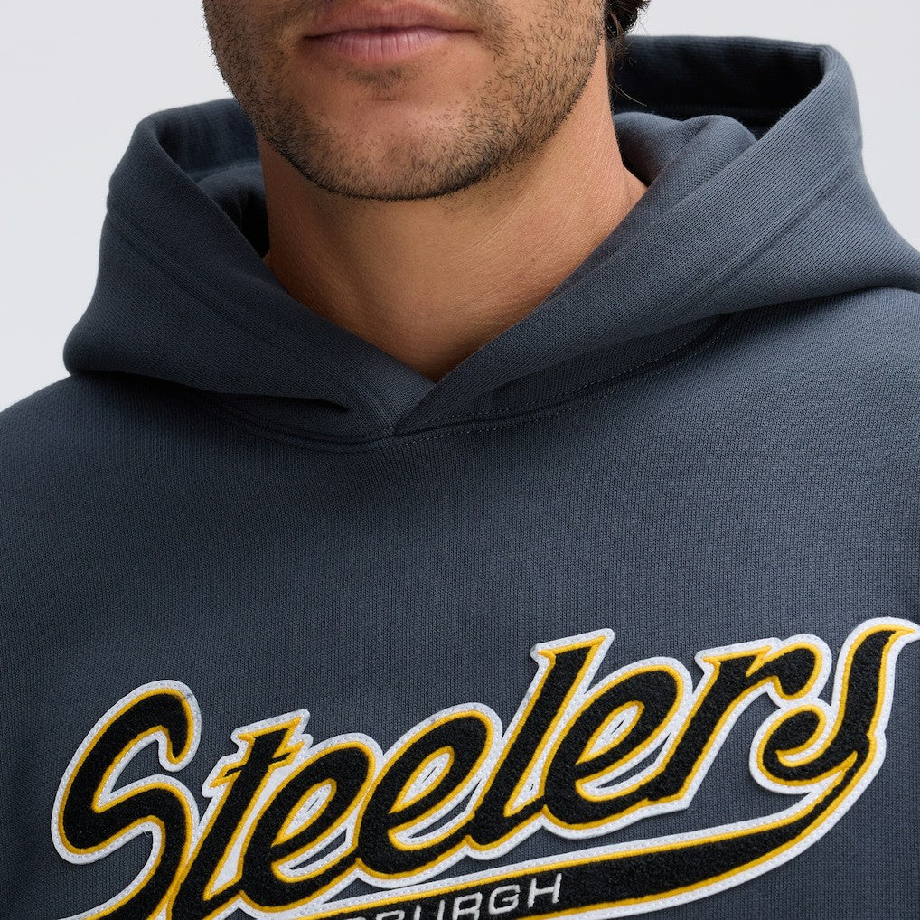 Pittsburgh Steelers IconicFleece Tipped Hoodie - Charcoal discount