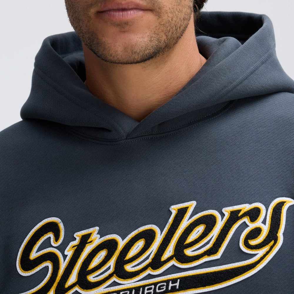 Pittsburgh Steelers IconicFleece Tipped Hoodie - Charcoal discount