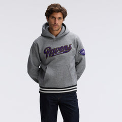 Baltimore Ravens IconicFleece Tipped Hoodie - Athletic Heather Gray on sale