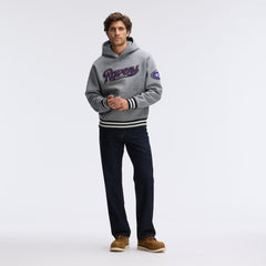 Baltimore Ravens IconicFleece Tipped Hoodie - Athletic Heather Gray on sale