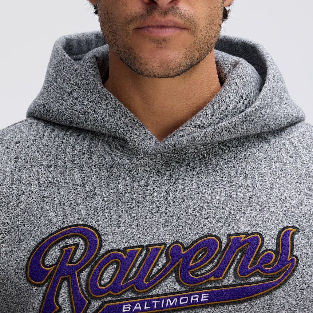 Baltimore Ravens IconicFleece Tipped Hoodie - Athletic Heather Gray on sale