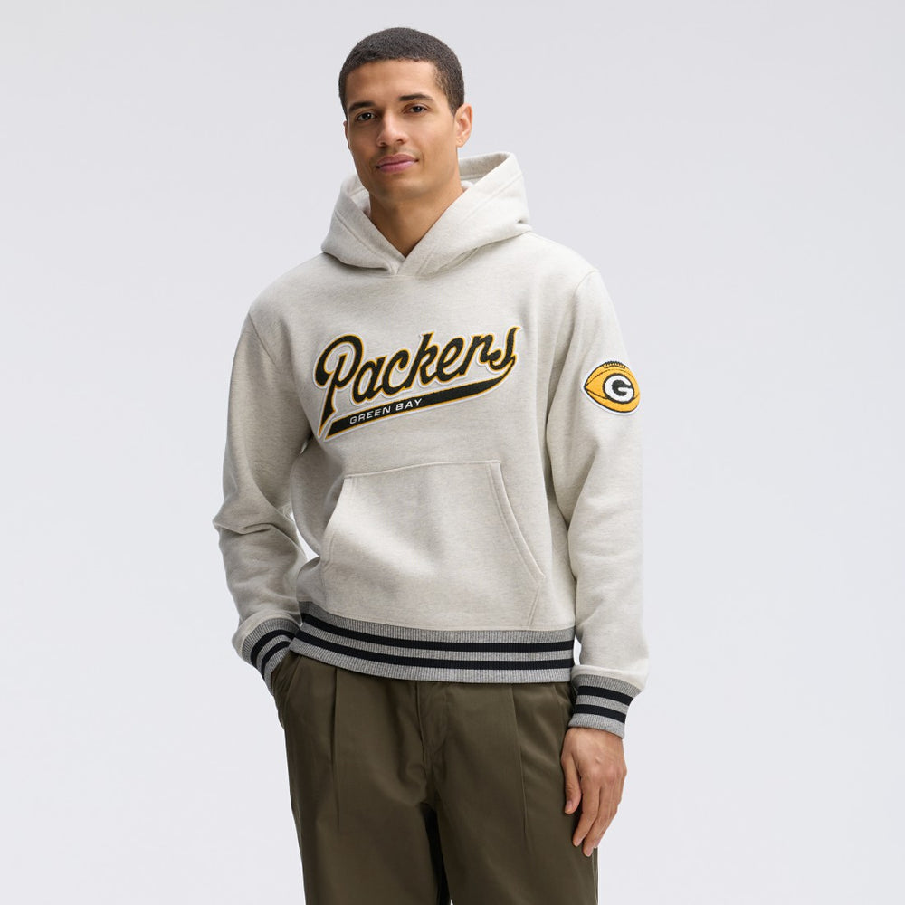 Green Bay Packers IconicFleece Tipped Hoodie - Oatmeal cheap